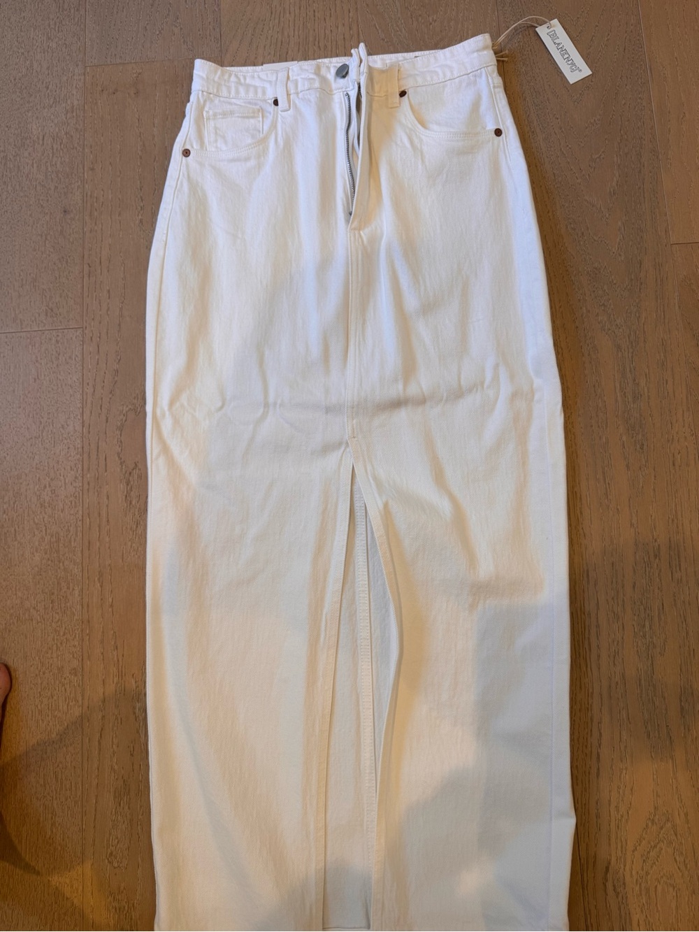 Blank NYC White Maxi Skirt with Front Slit